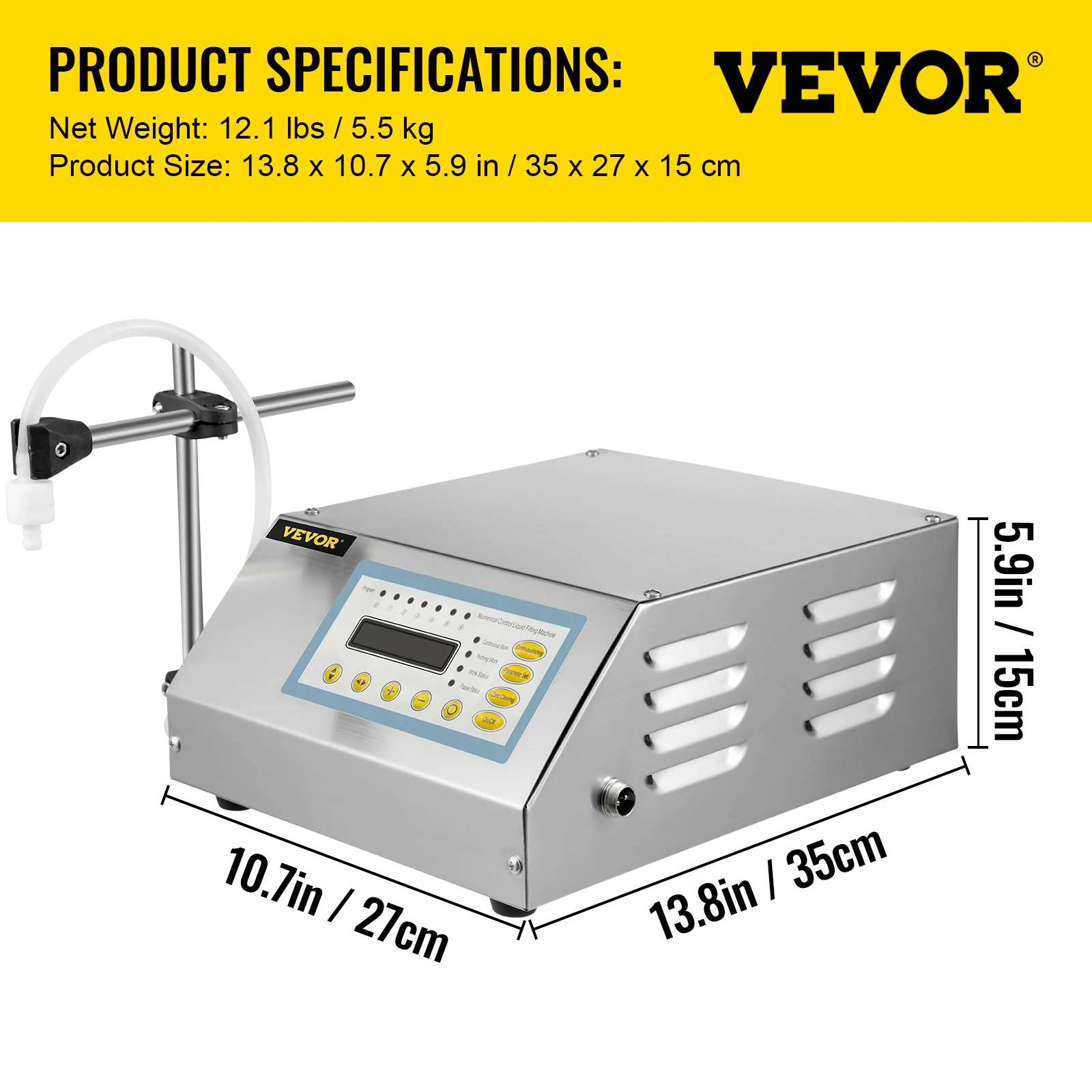 SucceBuy Vloeistofvulmachine 5-3500 ml GFK160 Digitale bediening Water Drinken Parfum Cosmetica Sap Melk Kleine flessenvuller