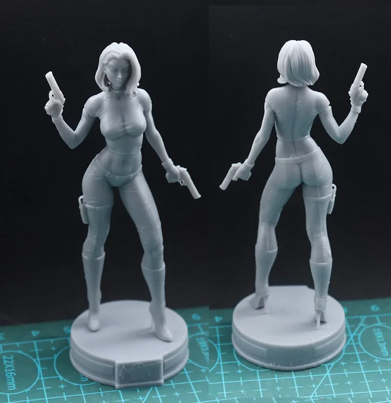 Resina Soldado Feminino Modelo Kits, sem pintura Figura, sem cor, 1/18, 100mm, 1/24mm, 75mm, RW-597