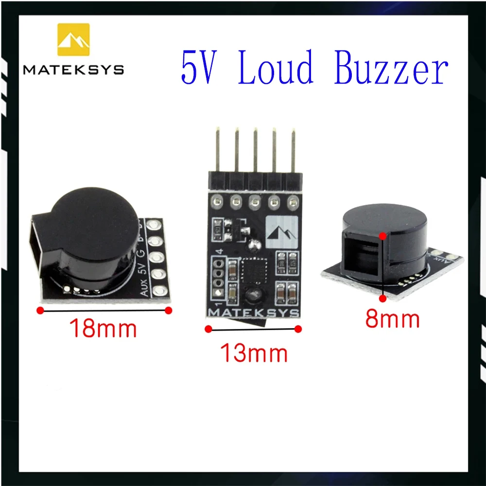 Matek Lost Model Beeper Flight Controller 5V Loud Buzzer Built-in MCU for FPV Drone Multicopters RC Quadcopter Tracking Device