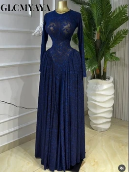 CM.YAYA Women O-neck Long Sleeve Pleated Inner A-line Maxi Dress 2026 Evening Sexy Party Birthday Vacation Long Dresses Vestidos 6