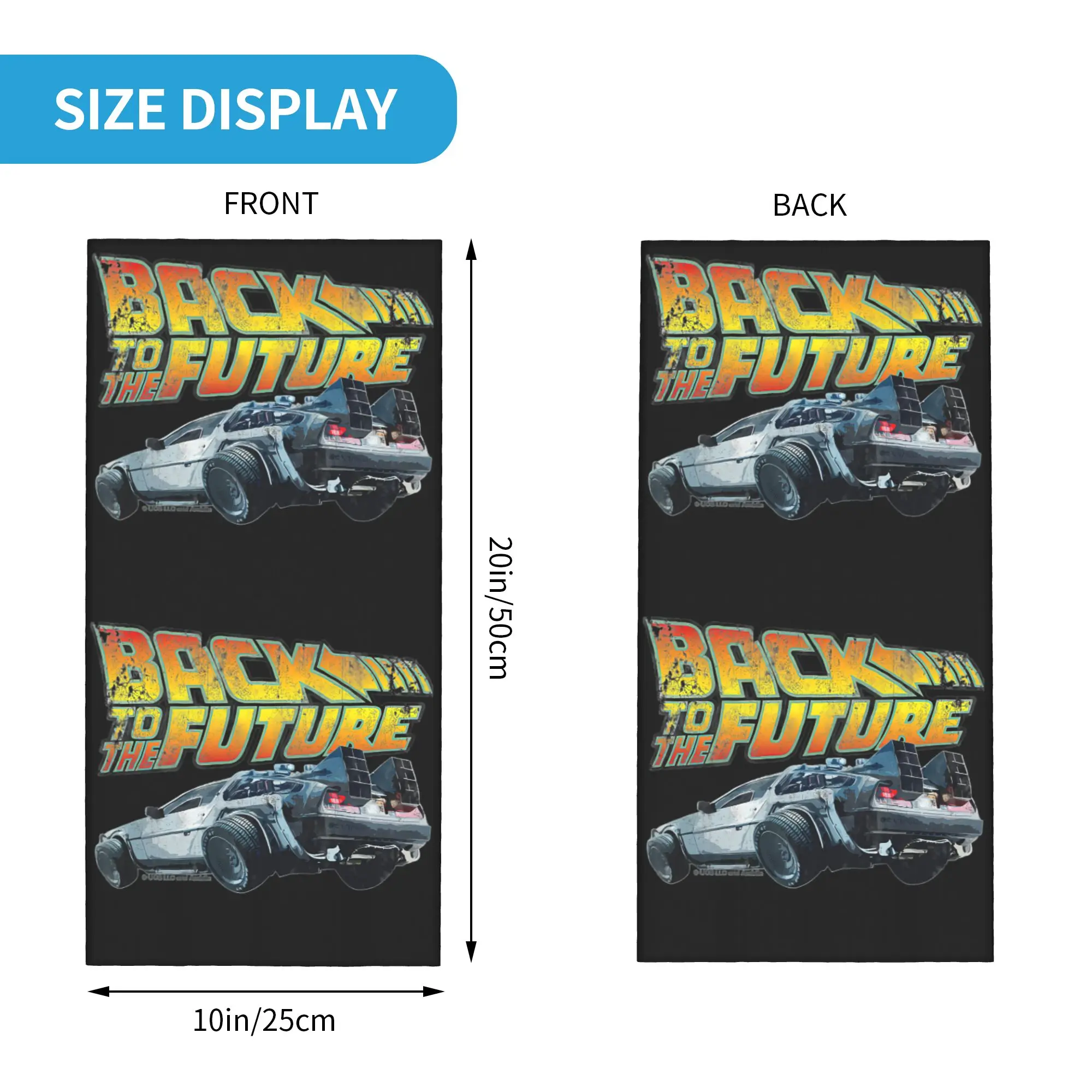 Movies Race Cars Back To The Future Bandana Neck Gaiter UV Protection Face Scarf Cover Men Women  Headband Tube Balaclava