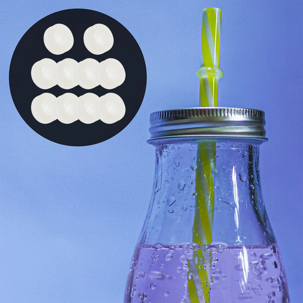 10 Pcs Silicone Straw Stopper Shot Hole Plugs for Lid Wooden Cover Mason Jar Grommet Holes Grommets Silica Gel Fixed