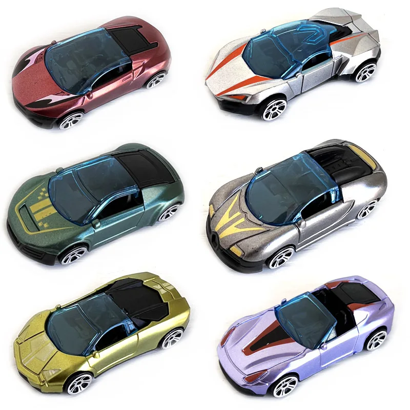 Cartoon Inertia Sliding Rail Toys 1:64 Racing Car Models Children Boys Kid Gift Model Cars Diecast Model Cars Free Shipping