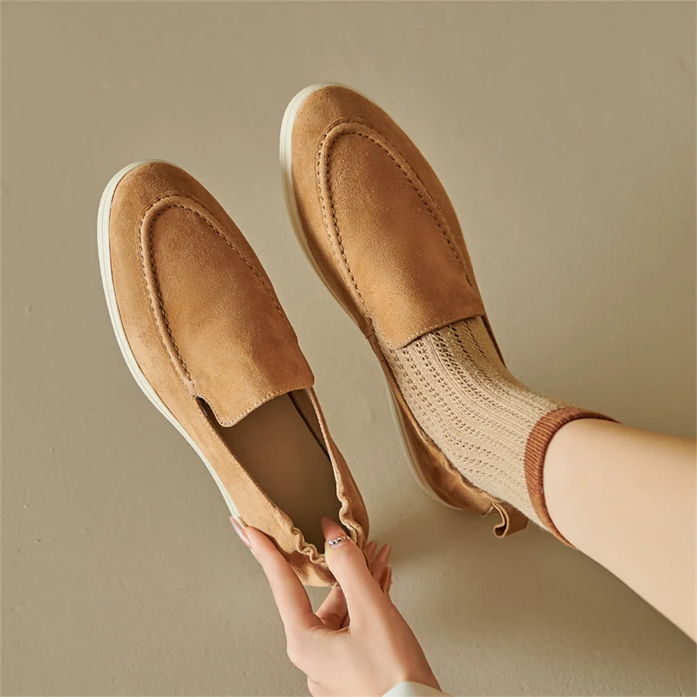 FEDONAS New Women Flats Platforms Suede Leather Shoes Round Toe Fashion Elegant Office Shoes Woman Autumn Casual loafers Shoes