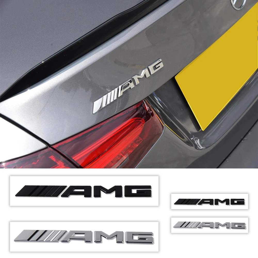 Auto 3D AMG adesivo para Mercedes Benz, emblema da carta traseira, W201, W203, W204, W213, W177, W212, W205, W124, W211, CLA, GT, SLK, GLA, W176