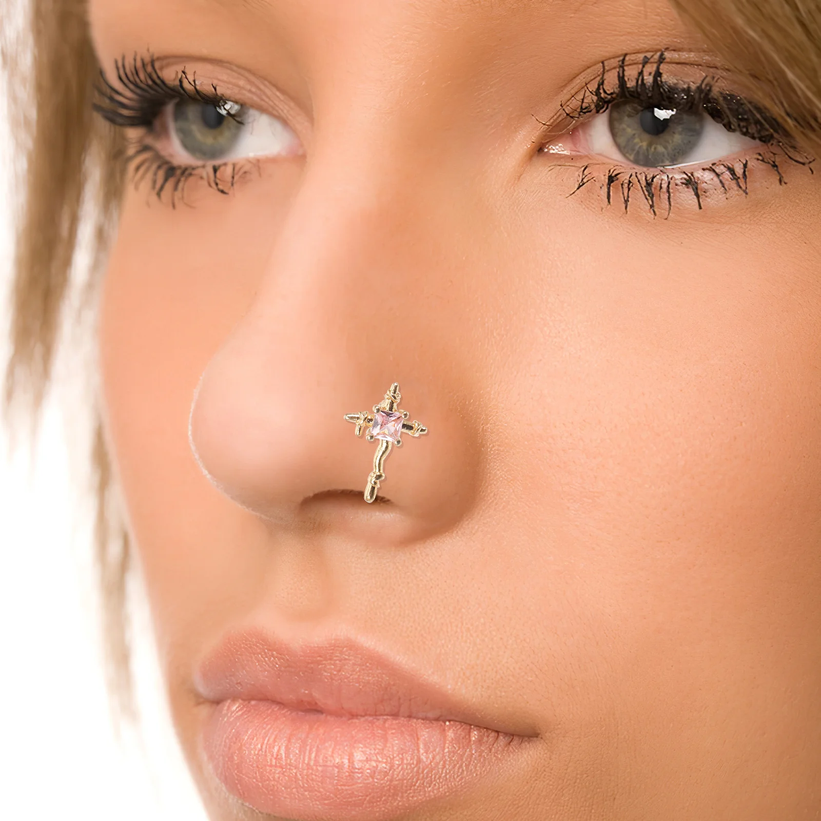

5Pcs Nose Ring Studs Cross Shape Design Fashion Jewelry Attractive Appearance Versatile Gift for Women Girls Daily Use