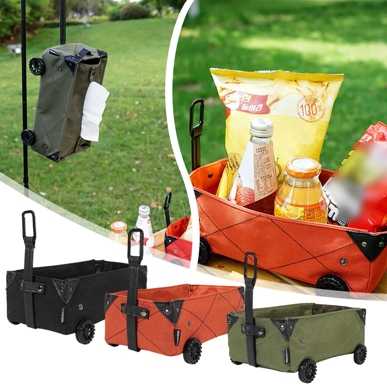 

Heavy Duty Collapsible Folding Wagon Garden Cart with Wheels Outdoor Folding Utility Trolley for Camping Beach Garden