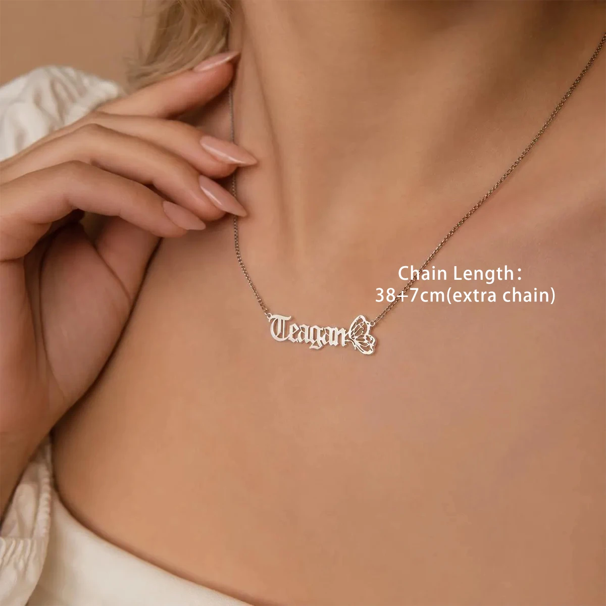 Butterfly Custom Name Necklaces for Women Personalized Stainless Steel Necklace Old English Font Charm Customized Jewelry 2026