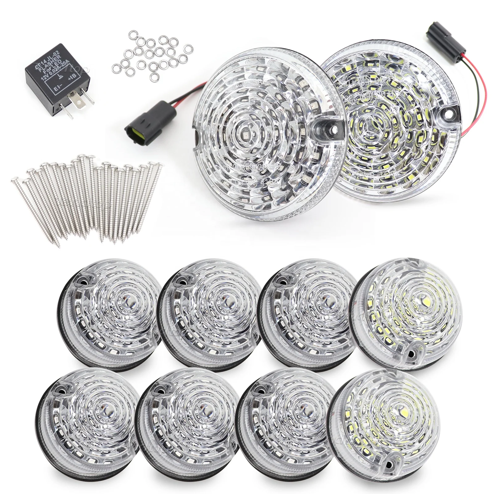 10PCS LED Upgrade Kit Front Rear signal Stop Fog Reversing License Plate Lights for Land Rover Defender 90 110 Indicator Lamps