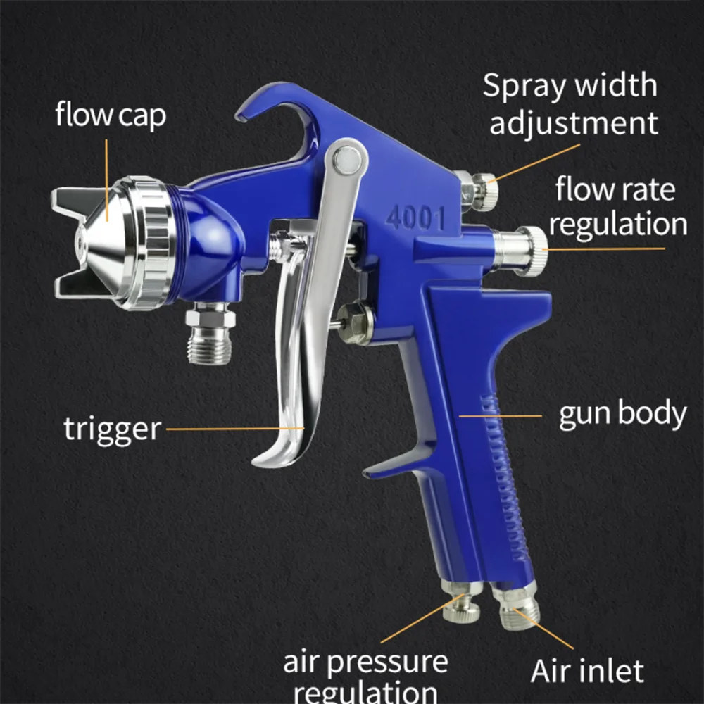 Pneumatic Spray Anti Rust Paint Spray Gun, Suitable For High Atomization Spraying of Repairing Furniture, Car Paint, And Glue