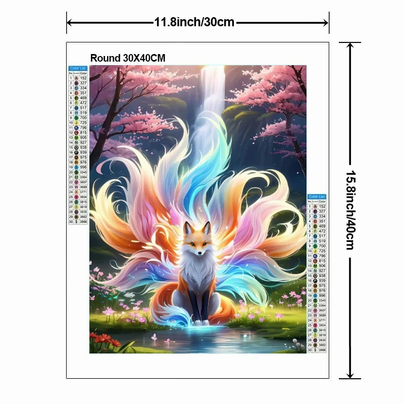 الخيال الحيوان الثعلب الماس اللوحة التطريز 5D DIY جديد وصول الراين صورة فسيفساء عبر الابره مجموعات اليدوية طفل هدية #2