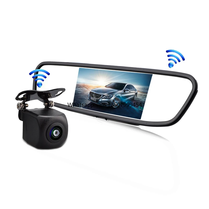 

New Digital Wireless Wifi Rearview Mirror 4.3inch Display Screen Wireless Car Backup Camera