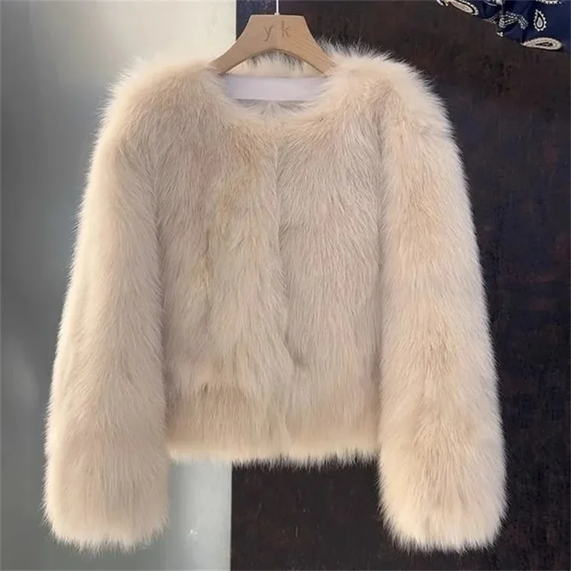 2026 Autumn Winter Environmentally friendly New Imitation fox fur grass Coat Women's Korean version Thick Loose Short Coats