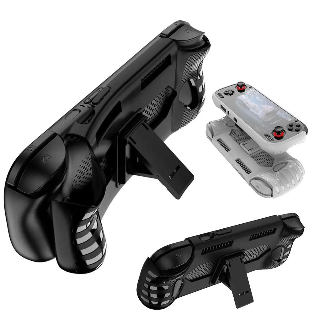 For Odin 3 Game Console TPU Protective Case with Bracket Shockproof Protective Shell Ergonomic Gaming Grip Cover