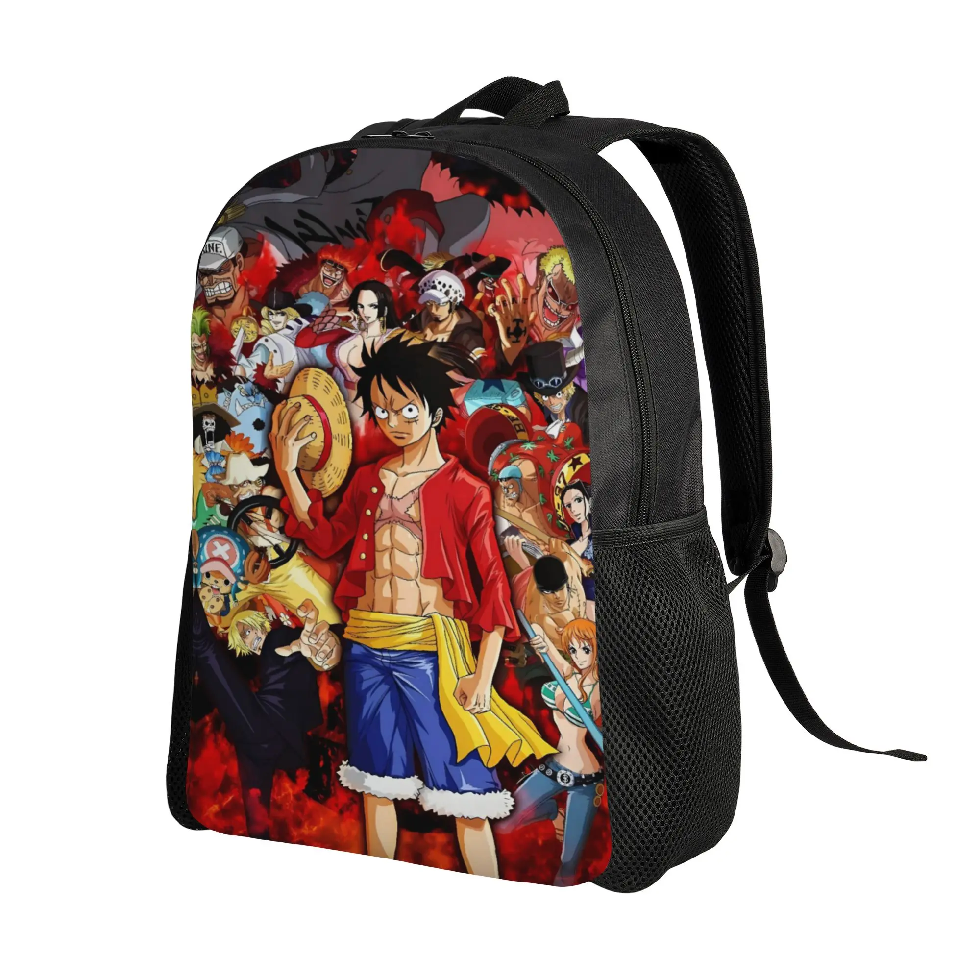 Luffy Group Mix Cartoon Backpack Ones Pieces Female Polyester University Backpacks Breathable Elegant School Bags Rucksack