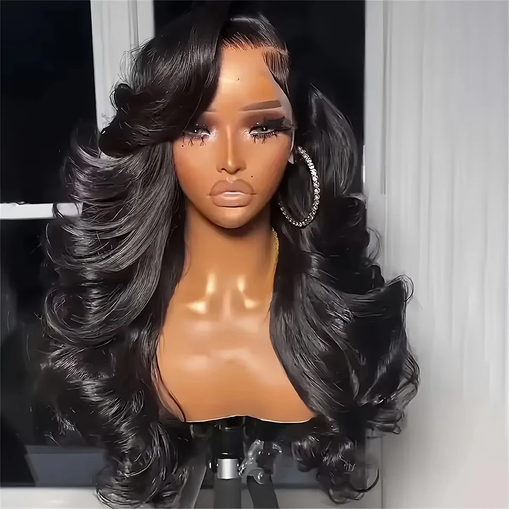 42 Inch 5X5 Body Wave Lace Closure Wigs Human Hair 13x6 Transparent HD Lace Front 200% Pre Plucked Baby Hair Human Hair Wigs For Woman Natural Black Color Tiny Knot Silky Touch Body Wave Human Hair With Drawstring wig Beginner Friendly