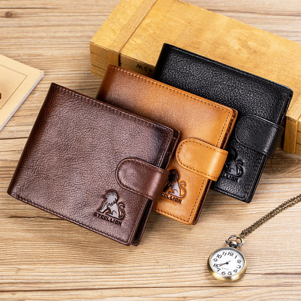Genuine Leather Neutral Wallet Large Capacity Multi-Function Card Holder Coin Purse Album Slot Anti-Theft Suitable for Gifts