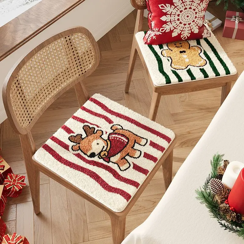 Winter Thicken Seat Cushion Soft Comfortable Square with Strap - Perfect for Office and Home Chairs, Polyester Dining Mat