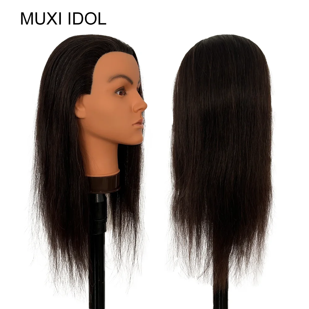 100% Human Hair Mannequin Head MUXI IDOL Year-End Special Offer Can Be Dyeing Bleaching, Trimming, Hair Extension