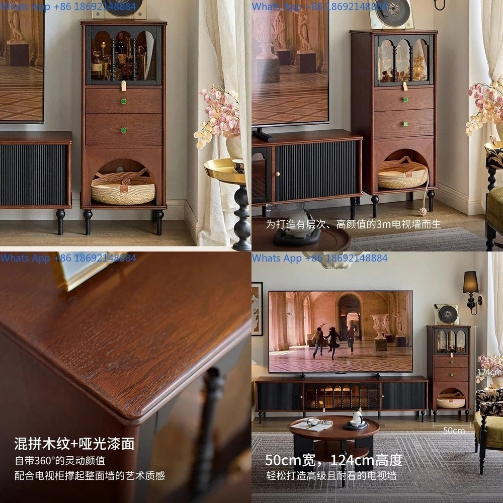 

Vintage Living Room TV Side Cabinet Display Storage Bookshelf Upright Cupboard New Chest