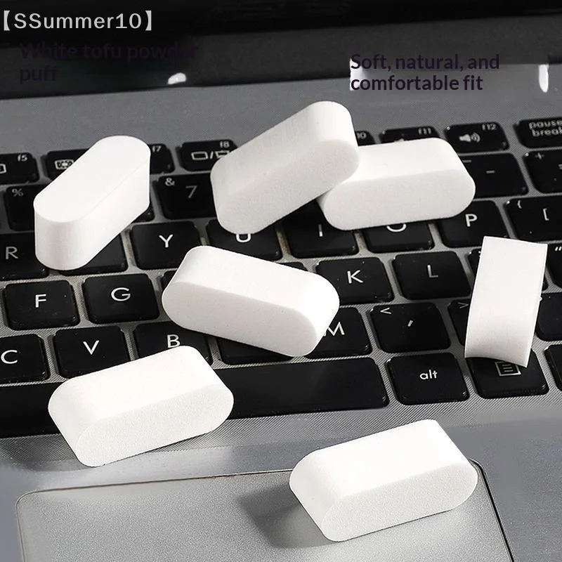 【SSummer10】10 Pcs Soft Makeup Sponge Wet And Dry Use White Puff Foundation Concealer Smearing Powder Puff Cosmetics Tool【SS】