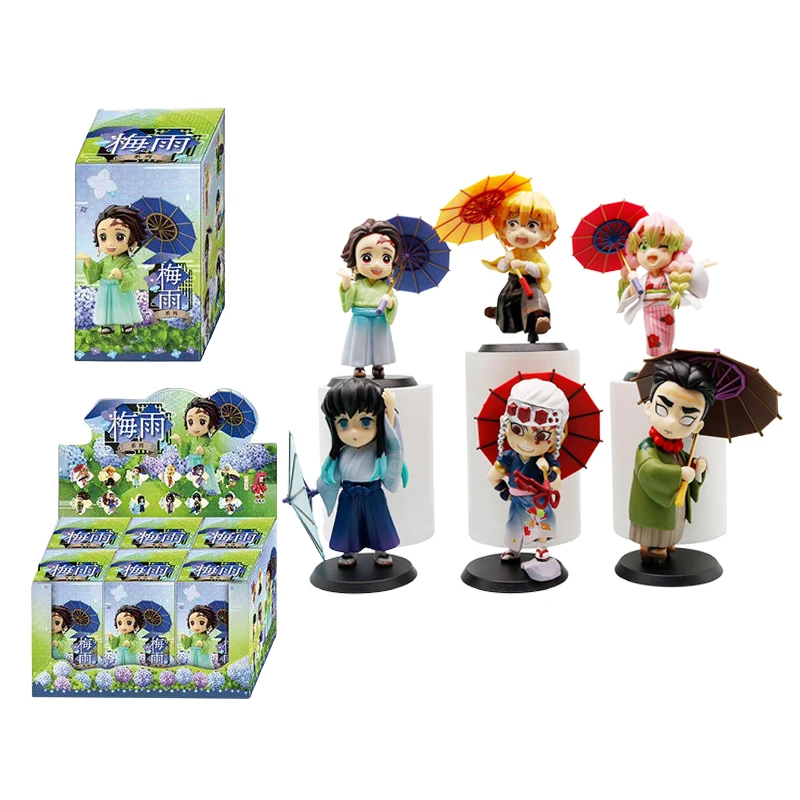

2026 Demon Slayer Blind Box Figure Plum Rain Series Kochou Shinobu Tomioka Giyuu Kanroji Mitsuri Desktop Mystery Box Figure Gift