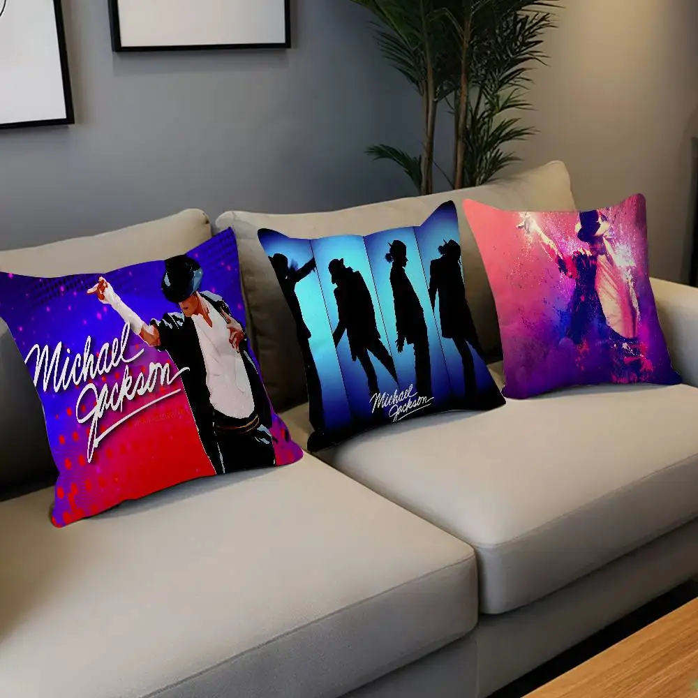 

MJ King Of Pop M-Michael J-Jackson Pillow Cover Sofa Cushion Cover Home Room Decoration Children Gift