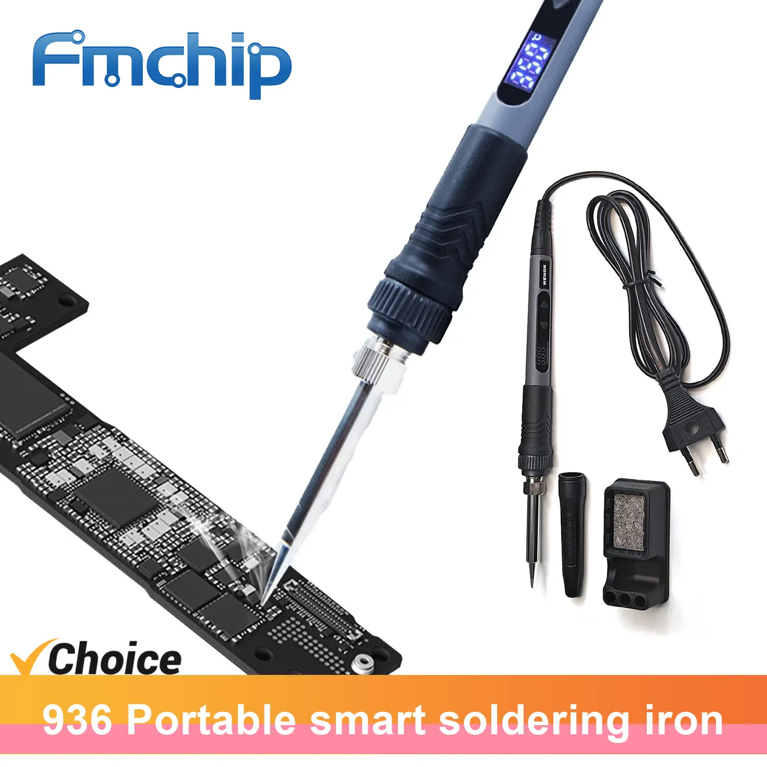 

FMchip 936 Паяльник с цифровым дисплеем, быстрый нагрев 120 ~ 550 ℃ Регулируемые насадки серии 900M для инструментов для ремонта сварки своими руками