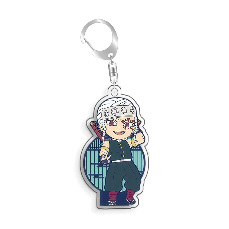 For Demon Slayer Iguro Obanai Himejima Gyomei Tomioka Giyuu Acrylic selfmade Cartoon Anime Keychain Pendant Toy gift 5cm - view 5