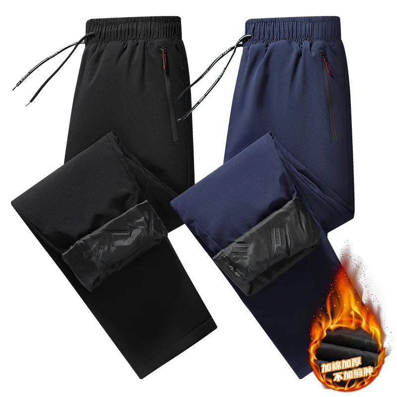 

Men's Fleece Pants Winter Outdoor Trousers New Autumn Winter Straight Trouse Thick Warm Thermal Trousers Men's Down Sweatpants