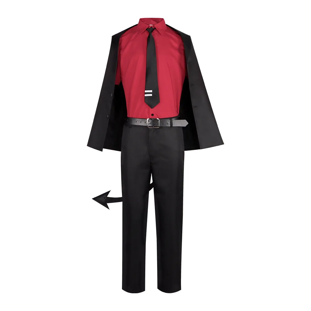 Juego de Cosplay de la justicia Helltaker, disfraz de demonio impresionante, uniforme de la justicia, peluca, camisa, pantalones, traje de cola, traje de fiesta para mujer y hombre