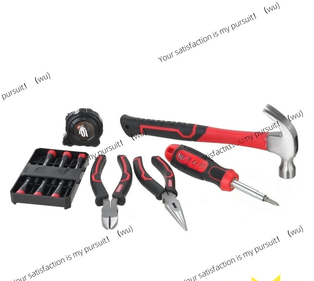

11 Piece Home Repair Tool Kit Precision Screwdrivers Fiberglass Hammer Measuring Tape Pliers Ergonomic Comfort Easy Care Garage