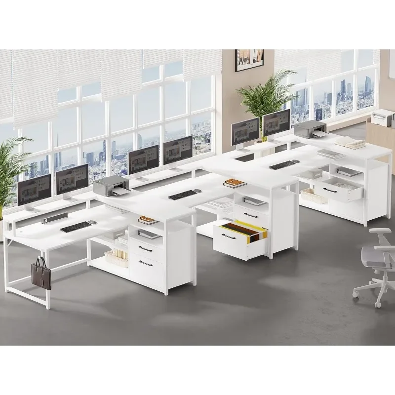 Simple Computer Desk With Drawers, 55