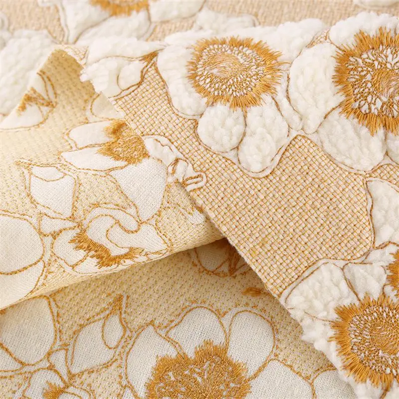 

Thick Flower Embroidered Fabric Clothing Coat Bag Pillow DIY Sewing Fabric