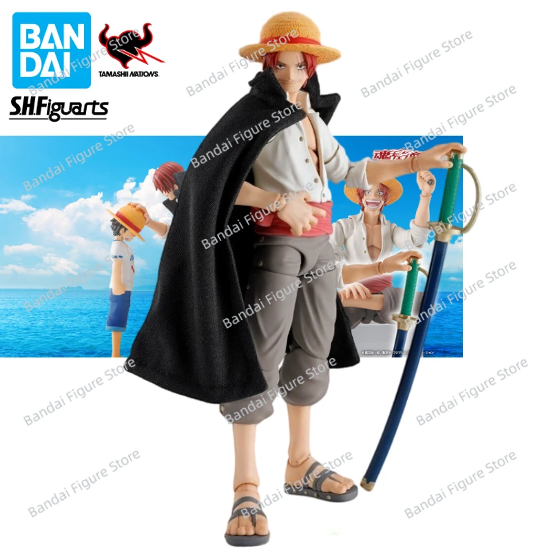 100% Original  Bandai S.H.Figuarts SHF One Piece SHANKS&MONKEY.D.LUFFY -CHILDHOOD Anime Action Figure Toy Gift Model Collection