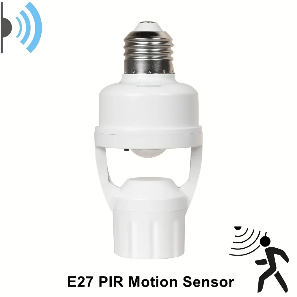 

Motion Sensor Led Lamp Base E27 Socket Converter AC100-220V Light Bulb Holder Adapter Switch Adjustable PIR Human Body Induction