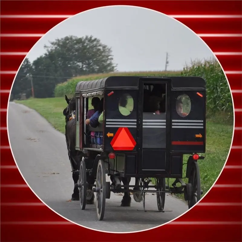 AB42-Aluminum Waterproof Safety Triangle Sign 14 X 16 Inches, 2Pcs Slow Moving Vehicle Warning Plate UV Resistant
