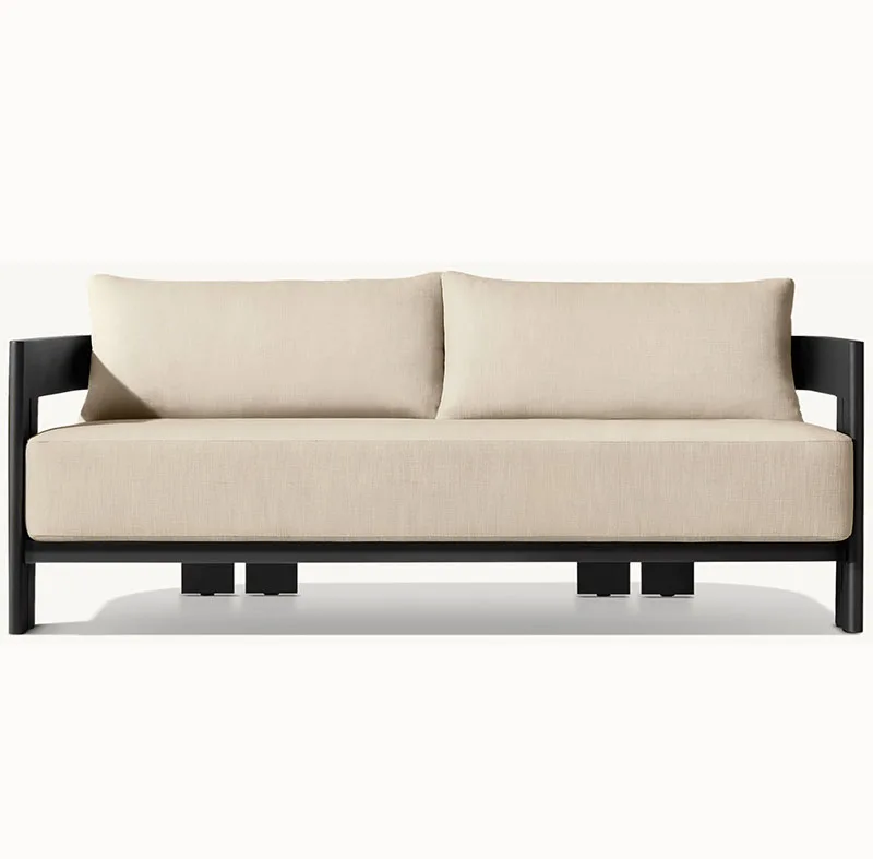 All-weather outdoor furniture, powder coating, outdoor aluminum sofa, courtyard furniture