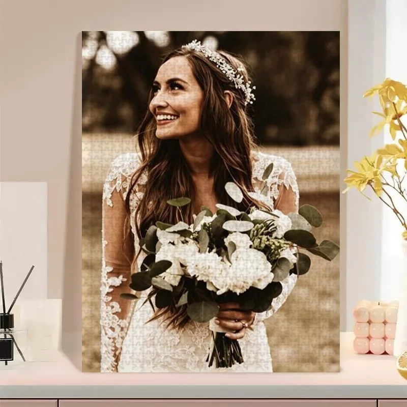 35/300/500/1000pcs Personalized Custom Photo Puzzle Couple Photos Father's Day Back To School Halloween Christmas New Year