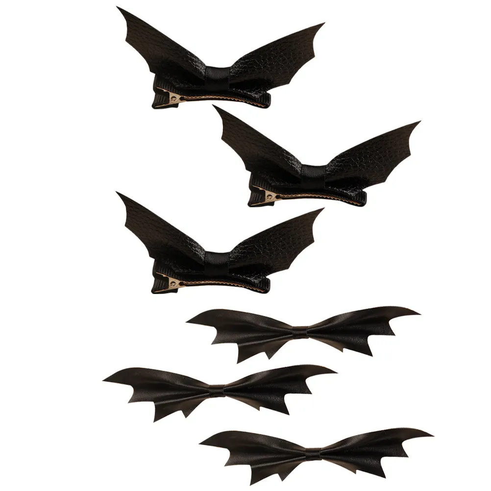 6Pcs Halloween Bat Hair Clips Women Party Headwear Travel Daily Use Exquisite Workmanship Comfortable Lightweight Bat Shaped view 2
