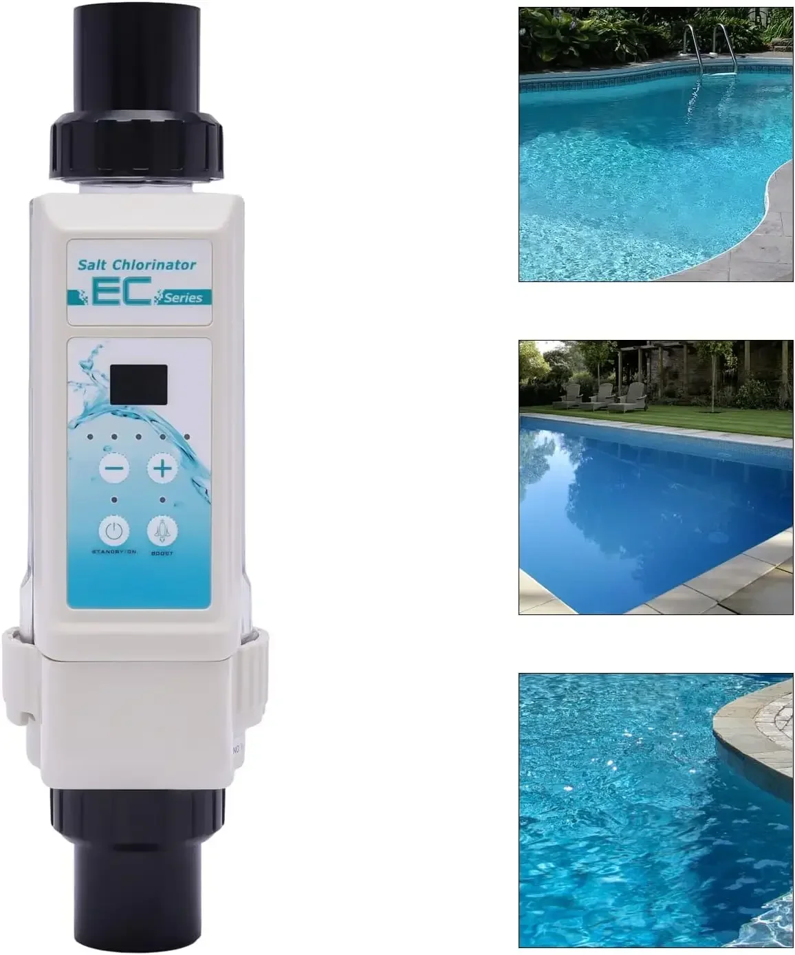 Salt Generator, Swimming Pool Brine System, 8 G/h, Salt Electrolysis Self-cleaning Brine Pool Chlorine Sterilizer Generator