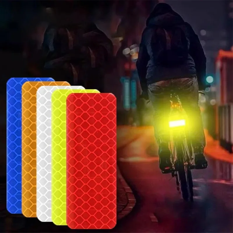 10PCS Waterproof Car Reflective Stickers Secure Reflective Warning Strips Rear Bumper Anti-Collision Decal Car Exterior Parts