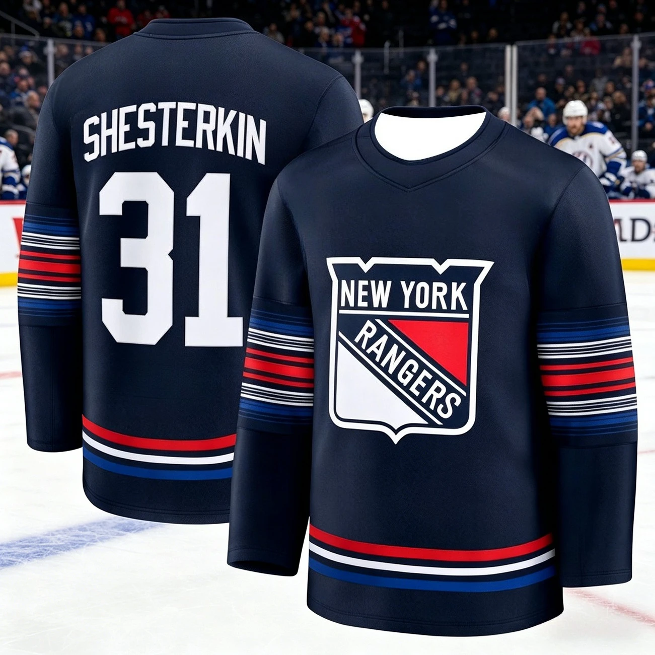 Men's New Ice Hockey Training Suit - Raptor 3D Print - Fast-Drying, Moisture-Wicking, Navy Blue Color - Long-Sleeved Top Kids