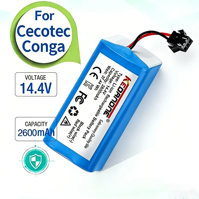 

lithium ion battery 14.4V 2600mAh for Conga Excellence 950 990 1090 1092 1190 1790 1990 Robovac 11S 15C 30C Max NETBOT S14 S15