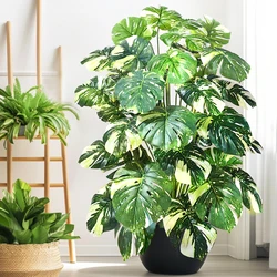 40-103cm Artificial apple leaf monstera plastic fake plant potted ornamental suitable for home decoration