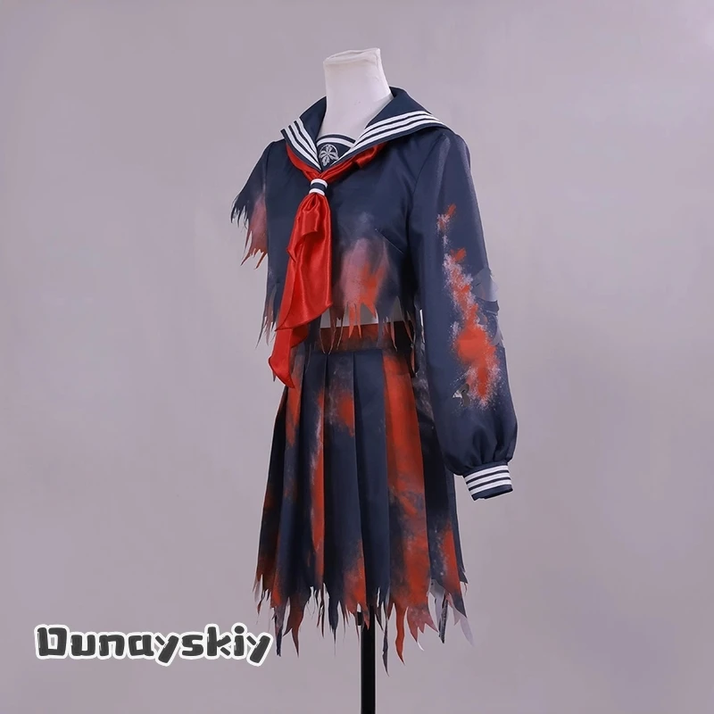 Hinako Shimizu تأثيري معركة الضرر الزي المدرسي الصامت هالوين الرعب فستان بقع الدم هيلف زي شخصية {BankaiMode}