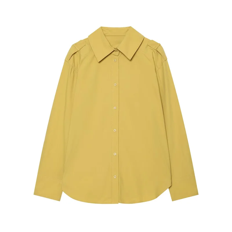 Guobioziy Women's Top 2026 Spring and Autumn New Fashion Simple Versatile Solid Color Long Sleeve Slim Tie Shirt