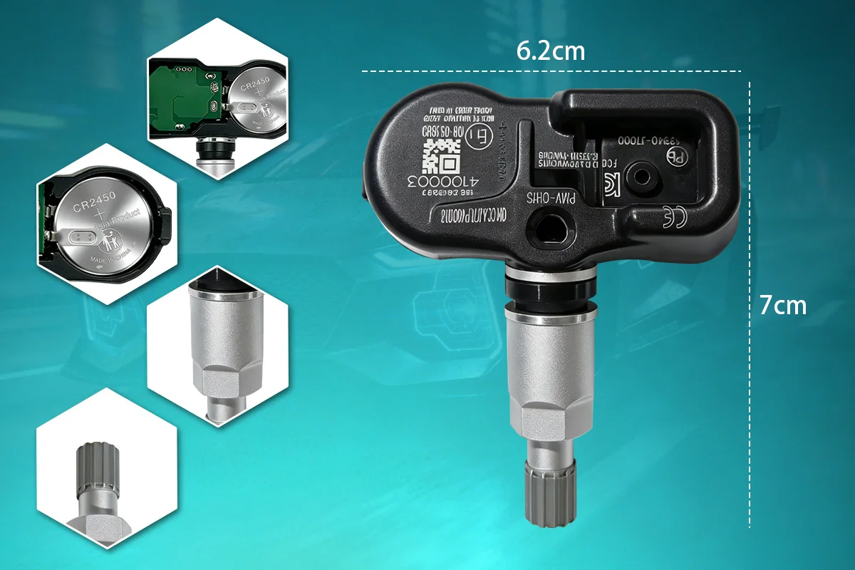 433MHZ Reifendrucksensor TPMS 52940J7000 Kompatibel mit KIA Pro Ceed Cerato K3 Ersetzt 52940-J7000 PWV-CH15 4 Stück – Detail 4