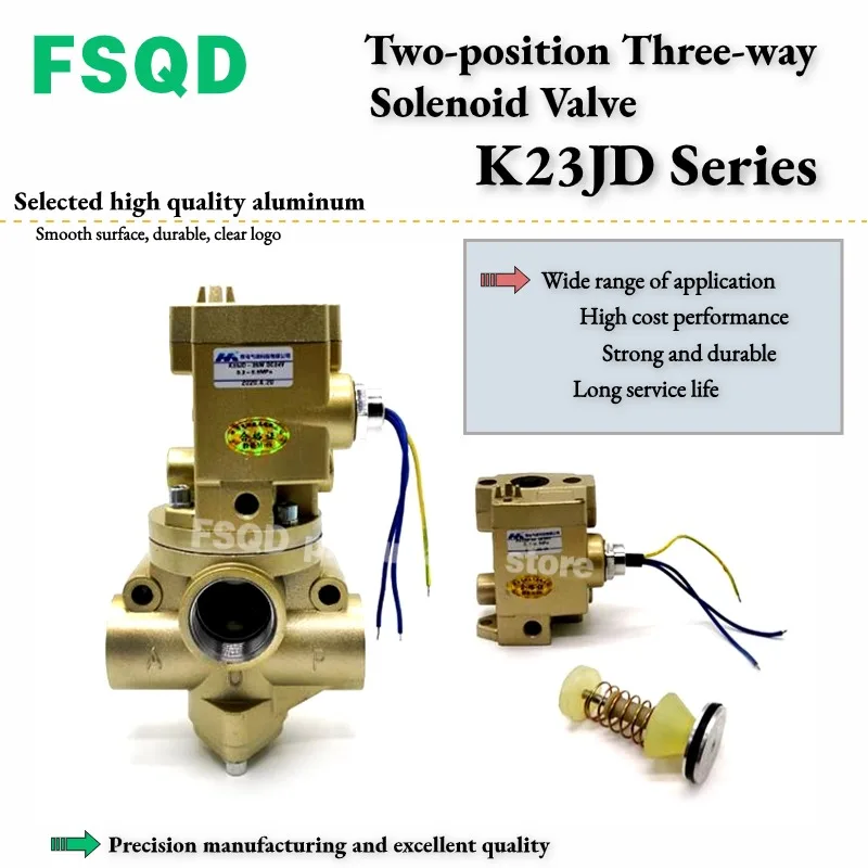 K23JD Two-position Three-way Solenoid Valve K22JD-8W 10W 15W 20W 25W 32W 40W 50W K23JD Series Stop valve Pneumatic tools