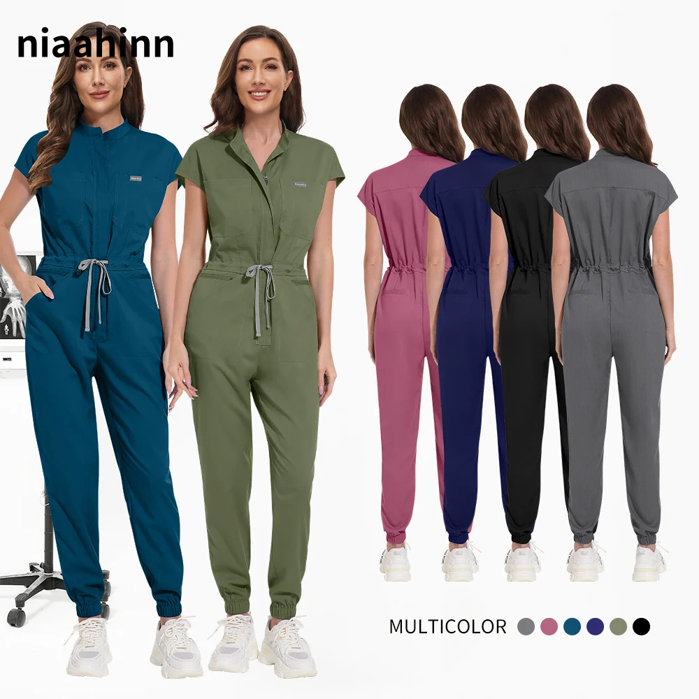 

Stretch Hospital Scrubs Nurse Uniform Multicolor Beauty Salon Workwear Scrubs Jumpsuits Medical Uniforms Doctor Surgery Overalls